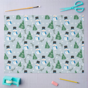 Cute Watercolor Winter Snow Pattern Tissue Paper