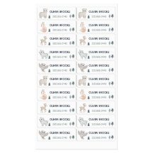 Cute Watercolor Woodland Animals School Name Phone