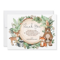 Cute Watercolor Woodland Forest Animals Thank You Card
