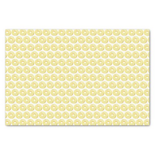 Cute Watercolor Yellow Sprinkle Donuts Pattern Tissue Paper