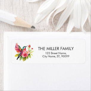 Cute Watercolors Hummingbird Label