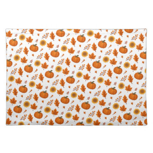 Cute Watercolour Autumn Harvest Cloth Placemat