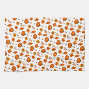 Cute Watercolour Autumn Harvest Kitchen Towel