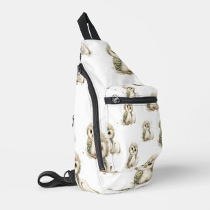 Cute Watercolour Baby Animals Alphabet Owl Sling Bag