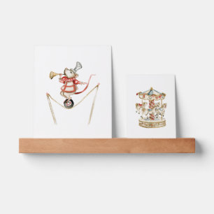 Cute Watercolour Circus Carnival Carousel Mouse Picture Ledge