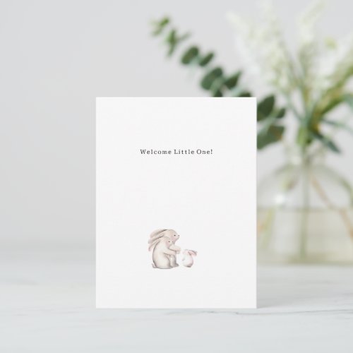 Cute Watercolour Rabbits Welcome New Baby Card