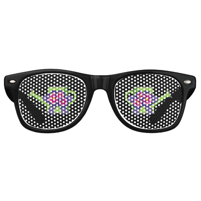 Cute Watering Can with Flowers Bouquet Retro Sunglasses (Front)