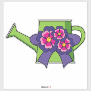 Cute Watering Can with Flowers Bouquet Sticker