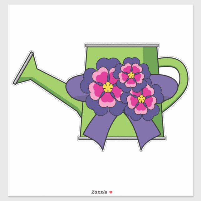 Cute Watering Can with Flowers Bouquet Sticker (Sheet)