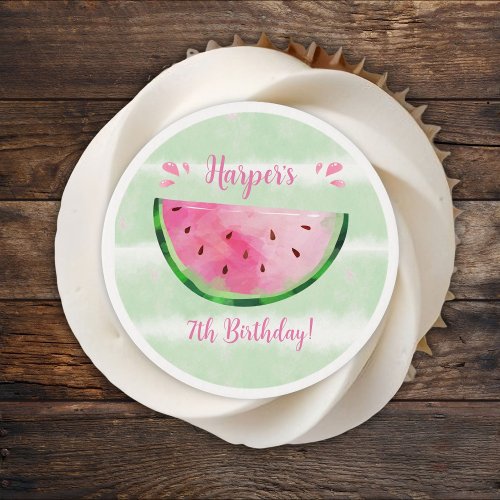 Cute Watermelon Birthday Party Edible Frosting Rounds