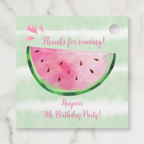 Cute Watermelon Birthday Party Favor Tags