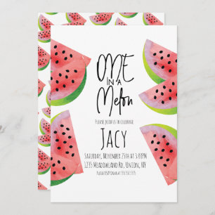 Cute Watermelon Birthday Watercolor Summer Party Invitation