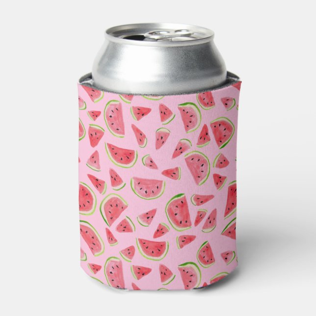 Cute watermelon can cooler - add your own text (Can Front)