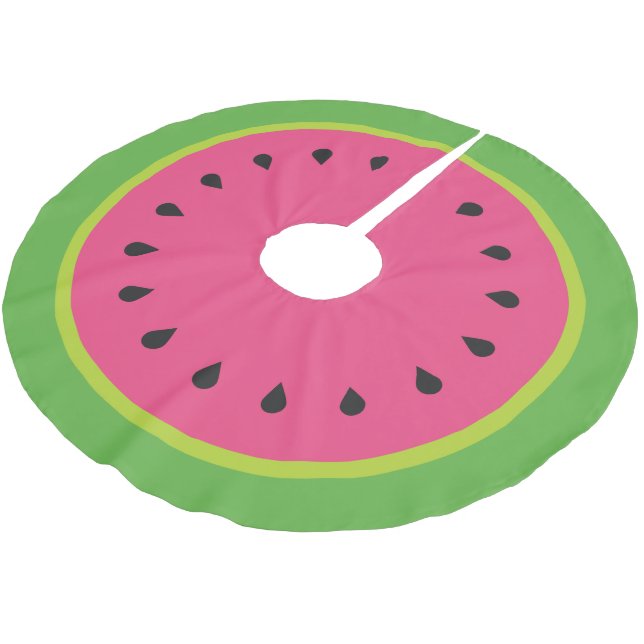 Cute Watermelon Christmas Tree Skirt (Angled)