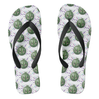Cute Watermelon Disco Ball Flip Flops