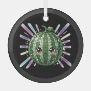 Cute Watermelon Disco Ball Glass Ornament