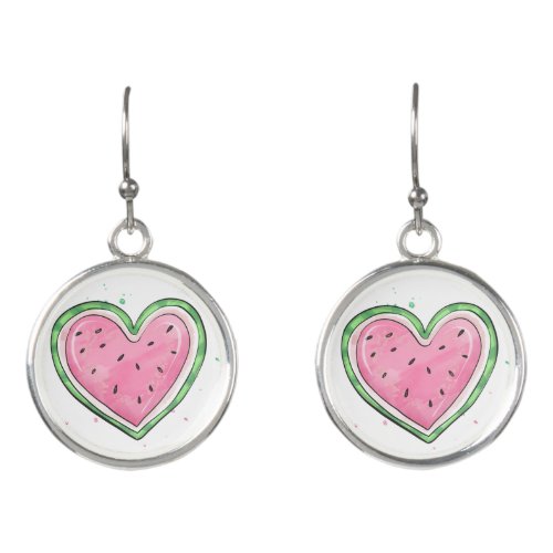 Cute Watermelon heart Earrings