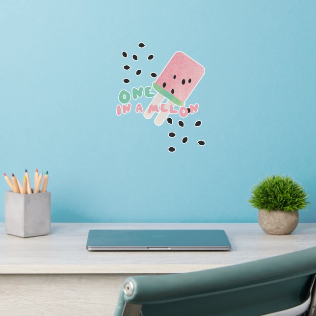Cute Watermelon One in a Melon Pop Wall Decal (Home Office 2)