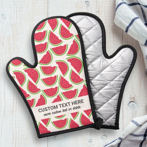 Cute Watermelon Pattern Add Your Custom Text Oven Mitt