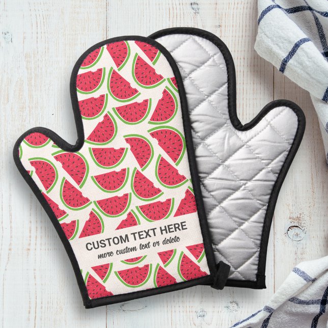 Cute Watermelon Pattern Add Your Custom Text Oven Mitt (Creator Uploaded)