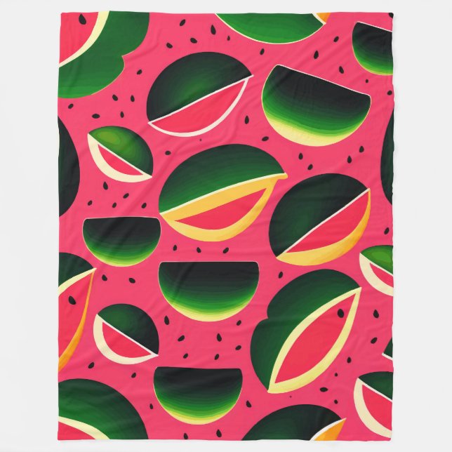 Cute Watermelon Pattern Fleece Blanket (Front)