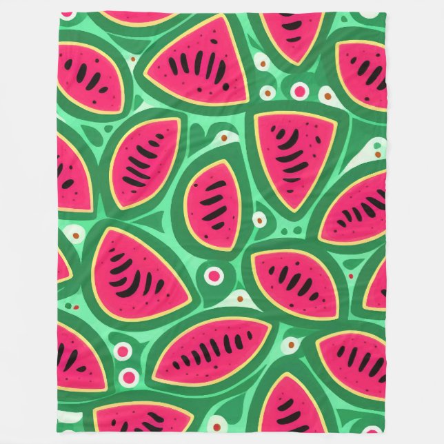 Cute Watermelon Pattern Fleece Blanket (Front)