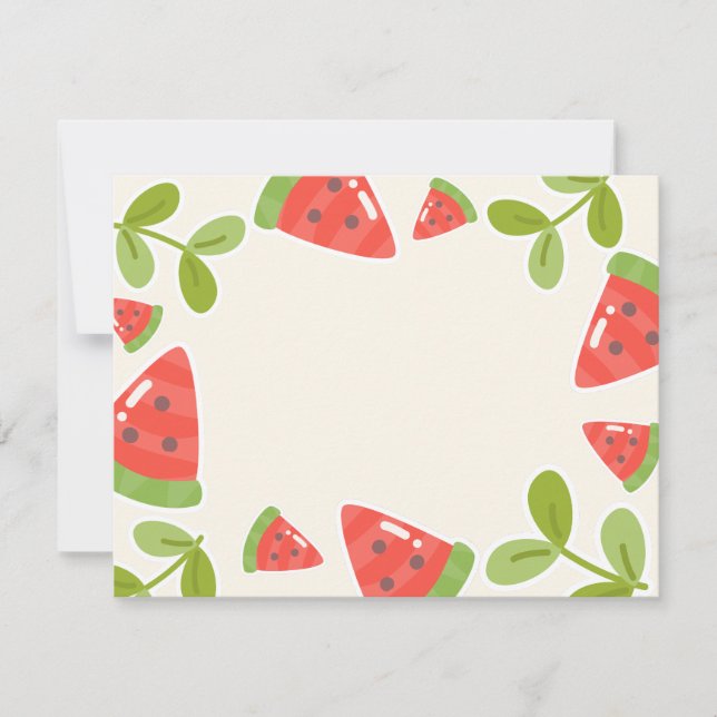 Cute watermelon pattern note card (Front)