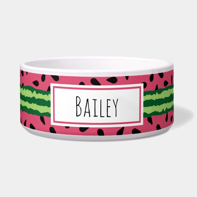 Cute Watermelon Pattern Pink & Green Bowl (Front)