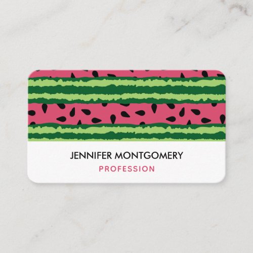 Cute Watermelon Pattern Pink  Green Business Card