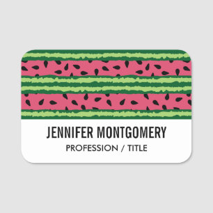 Cute Watermelon Pattern Pink & Green Name Tag
