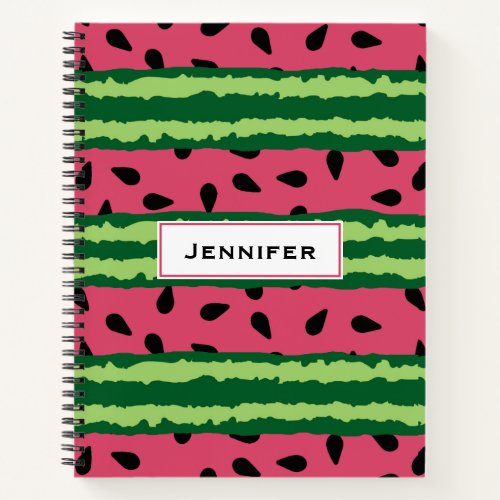 Cute Watermelon Pattern Pink  Green Notebook