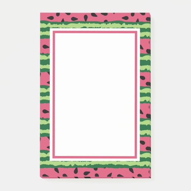 Cute Watermelon Pattern Pink & Green Post-it Notes (Front)