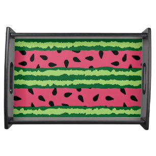 Cute Watermelon Pattern Pink & Green Serving Tray