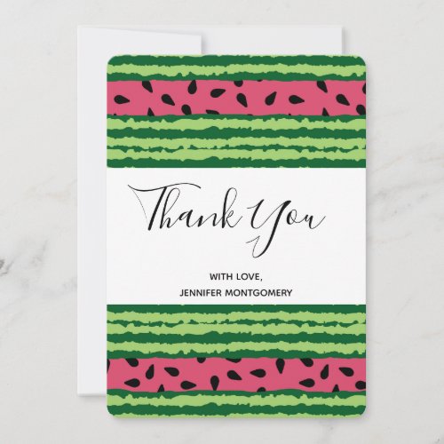 Cute Watermelon Pattern Pink  Green Thank You