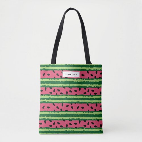 Cute Watermelon Pattern Pink  Green Tote Bag