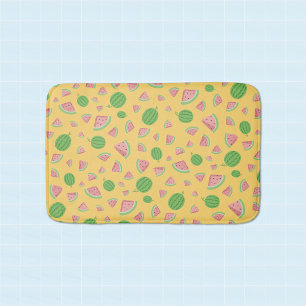 Cute Watermelon Pattern yellow Bath Mat