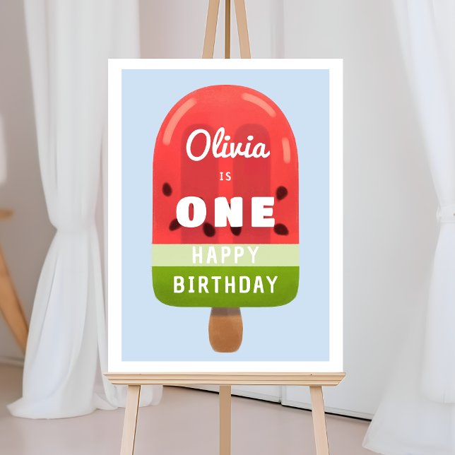 Cute Watermelon Popsicle First Birthday Party  Foam Board (Cute Watermelon Popsicle First Birthday Party Foam Board)