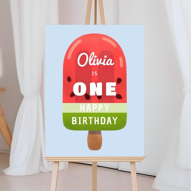 Cute Watermelon Popsicle First Birthday Welcome Foam Board (Cute Watermelon Popsicle First Birthday Welcome Foam Board)