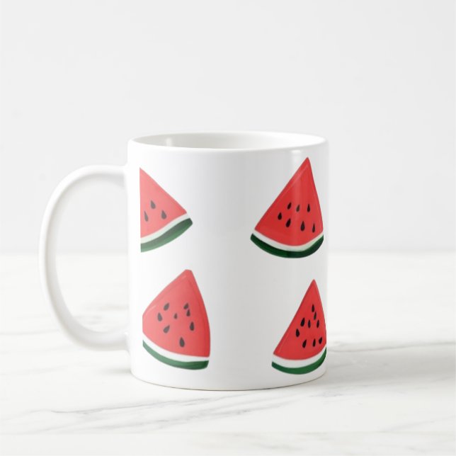 Cute Watermelon Seamless Pattern  Coffee Mug (Left)