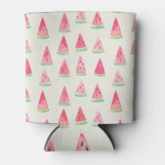 Cute watermelon: seamless watercolor pattern. can cooler