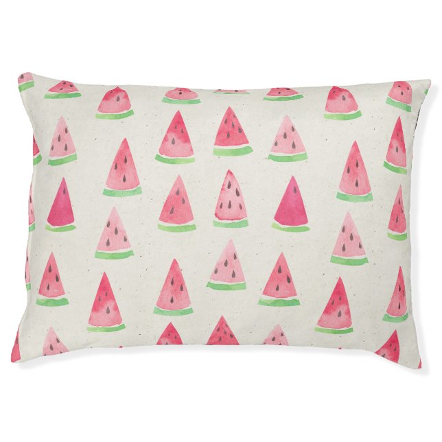 Cute watermelon: seamless watercolor pattern. pet bed (Front)