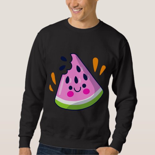 Cute Watermelon Slice Bite Vibrant Summer Vacation Sweatshirt