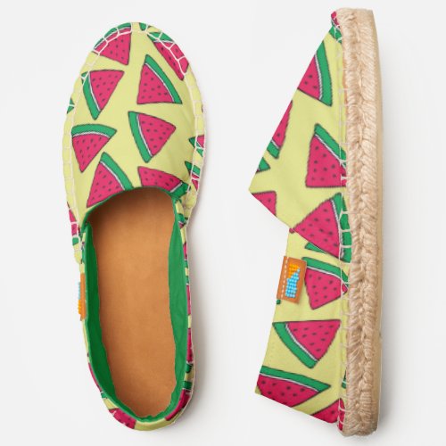 Cute Watermelon Slice Cartoon Pattern Espadrilles