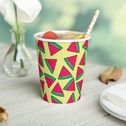 Cute Watermelon Slice Cartoon Pattern Paper Cups