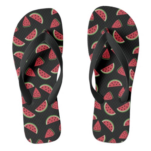 Cute Watermelon Slices summer vibes fruit red Flip Flops