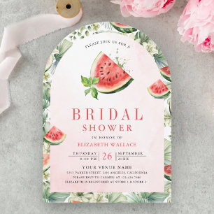 Cute Watermelon Summer Arch Photo Bridal Shower Invitation