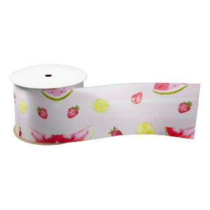 Cute Watermelon Summer Fruit Baby Shower Satin Ribbon