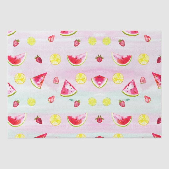 Cute Watermelon Summer Fruit Baby Shower Tissue Paper (Front)