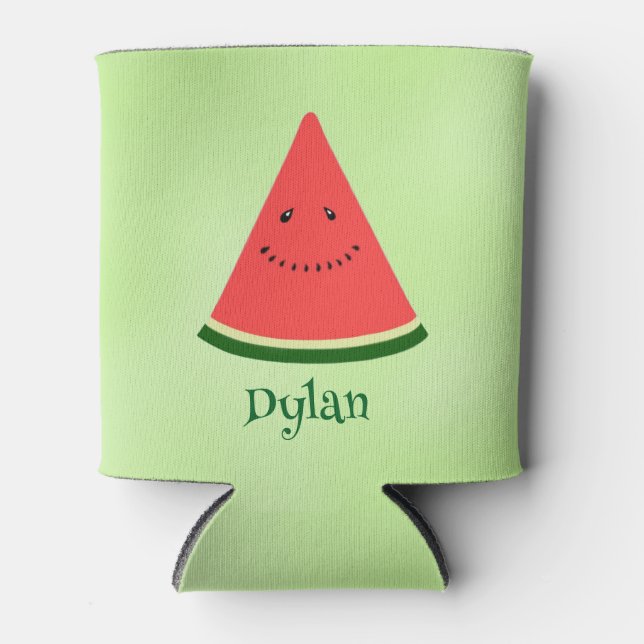 Cute Watermelon Summer Personalized Can Cooler  (Front)