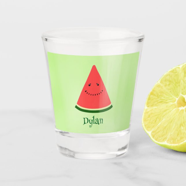 Cute Watermelon Summer Personalized Shot Glass  (Front)